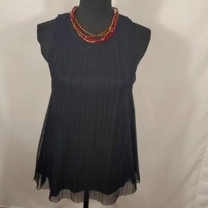 NWT Mimi Chica Black Blouse Size Large | Elegant Simple Sheer